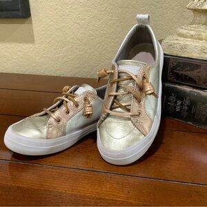 Sperry Metallic Gold & Silver Sneakers